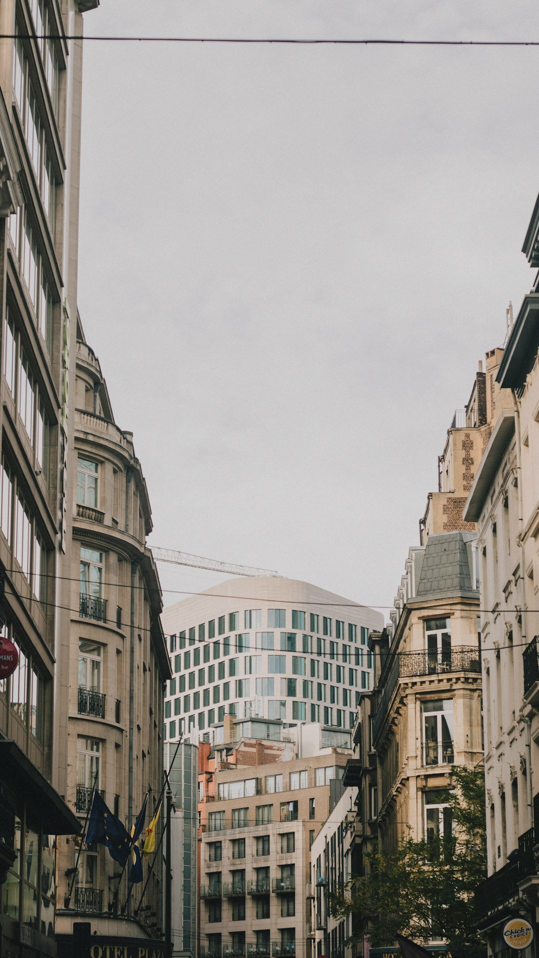 Modern business district skyline in Brussels